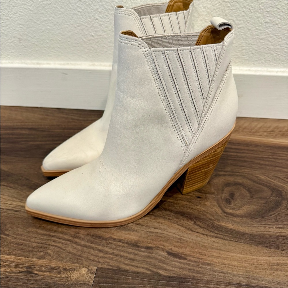Marc Fisher White Ankle Booties with Sleek Design